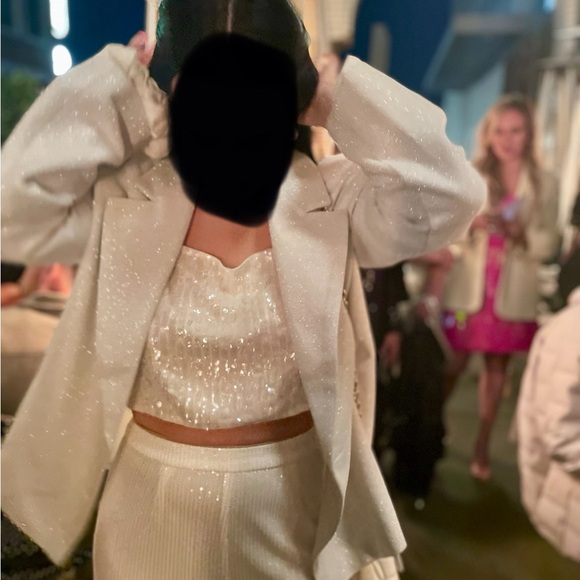 ASOS white sequin cropped top - Picture 9 of 9